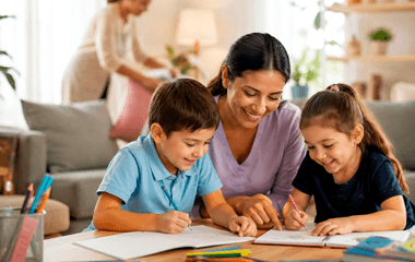 trabajo en hogar y familia en el extranjero